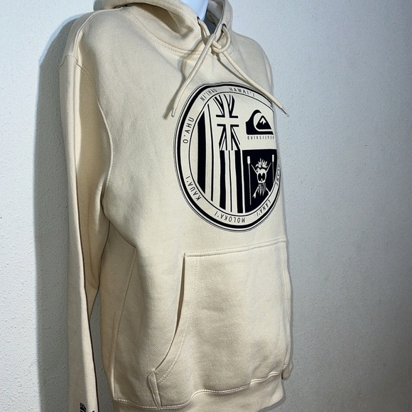 Quick Silver Womens Beige Hawaiian Graphic Pullover Hoodie Size Medium - Picture 3 of 12